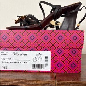 Tori Burch Black Artisanal Knot Heeled Sandals